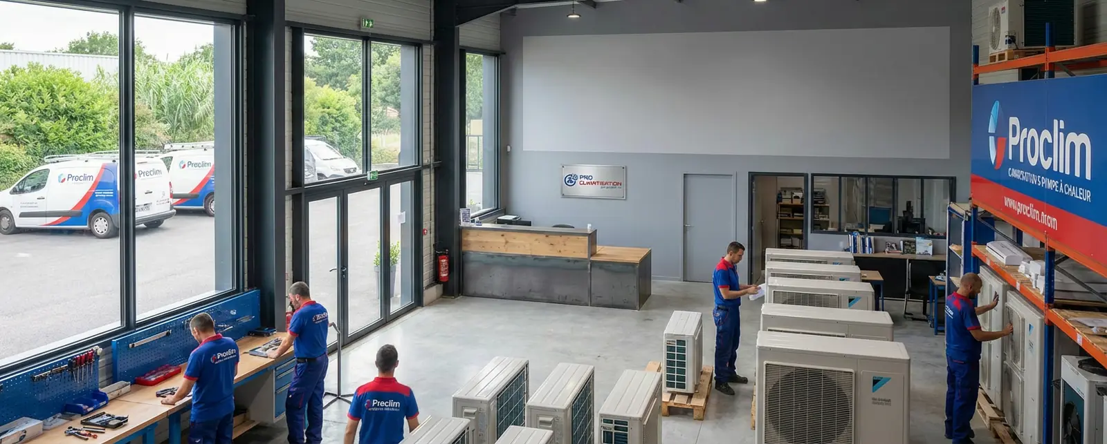 Entrepôt Proclim Bordeaux - stock climatiseurs et pompes à chaleur